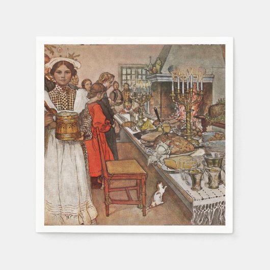 クリスマスイブジュラフトネン スタンダードカクテルナプキン (正面)