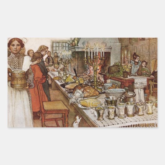 クリスマスイブジュラフトネン 長方形シール (正面)