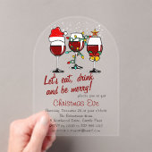 クリスマスイブディナーカクテルワイングラス アクリル招待状 (インサイチュ (ポータブル))
