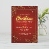 クリスマスイブディナーパーティの招待状カード 招待状 (スタンド正面)