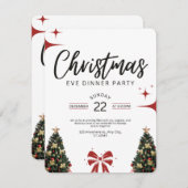 クリスマスイブディナーパーティの招待状 招待状 (正面/裏面)