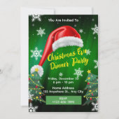 クリスマスイブディナー招待状編集可能カード 招待状 (正面)