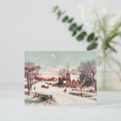 クリスマスイブバイフーバー&ソンズ絵画ホリデー シーズンポストカード (スタンド正面)