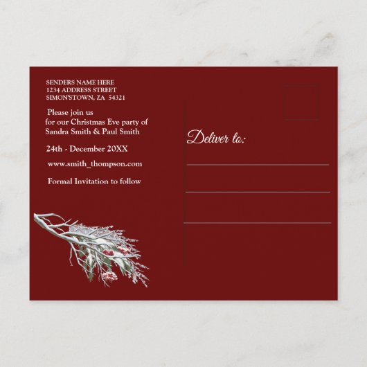 クリスマスイブパーティー 案内ポストカード (裏面)