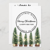 クリスマスイブホリデーウィンターメニューライトグリーンウィット メニュー (正面/裏面)