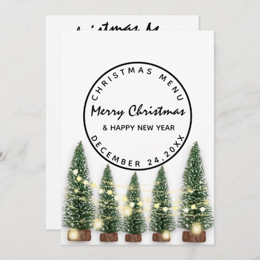 クリスマスイブホリデーウィンターメニューライトグリーンウィット メニュー (正面/裏面)