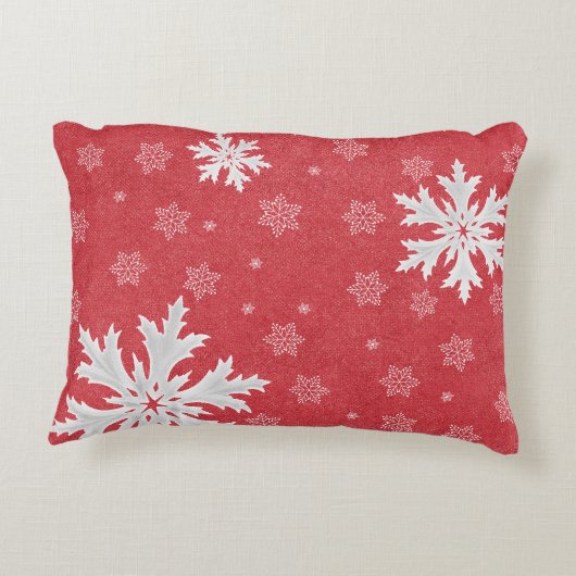 クリスマスイブポストカードでの雪片 アクセントクッション (裏面)
