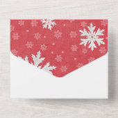 クリスマスイブポストカードでの雪片 オールインワン招待状 (裏面)