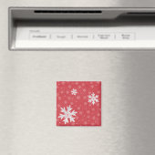 クリスマスイブポストカードでの雪片 マグネット (インサイチュ (食洗機))
