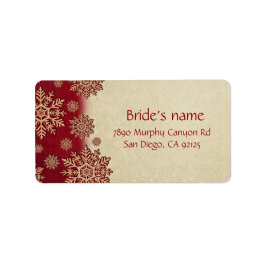 クリスマスイブレッドスノーフレーク住所 シール (正面)