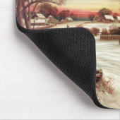 クリスマスイブ冬のシーンの口 マウスパッド (コーナー)