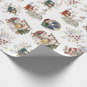 クリスマスイブ居心地の良い小さな人々アットホームギフト ラッピングペーパー (角)