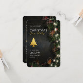 クリスマスイブ招待されパーティーの挨拶 カード (正面/裏面インサイチュ)