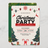 クリスマスイブ招待状 招待状 (正面/裏面)