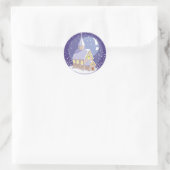 クリスマスイブ教会の雪が覆われた ラウンドシール (バッグ)