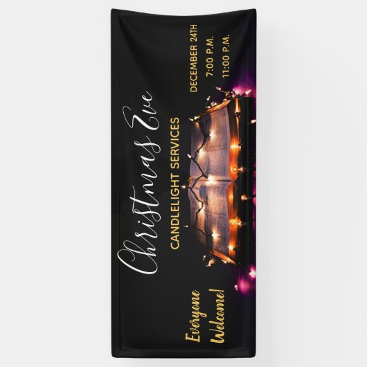 クリスマスイブ教会キャンドルライトサービス 横断幕 (縦)