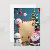 クリスマスイブ空白の招待状カード 招待状 (正面/裏面)