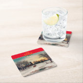 クリスマスイブ素晴らしアート スクエアペーパーコースター (インサイチュ)