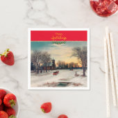 クリスマスイブ素晴らしアート スタンダードカクテルナプキン (インサイチュ)