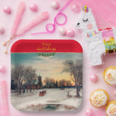 クリスマスイブ素晴らしアート ペーパープレート (パーティー)