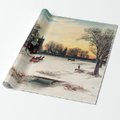 クリスマスイブ絵画ヴィンテージ ラッピングペーパー (アンロールド)