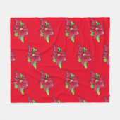 クリスマスイブ花 フリースブランケット (正面(横))