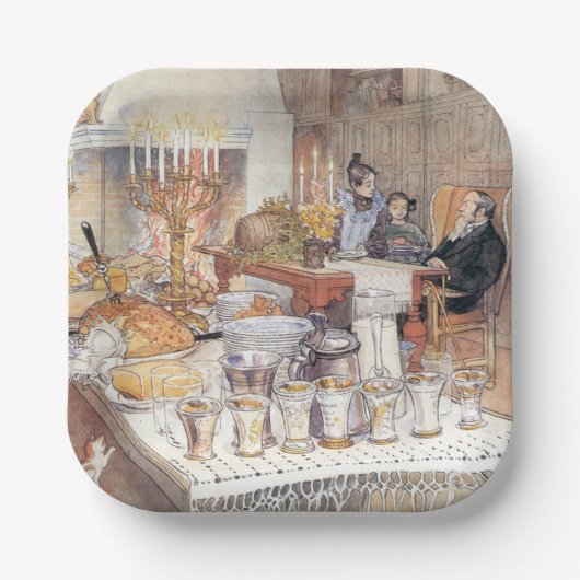 クリスマスイブ詳細(スウェ伝統的ーデンクリスマス) ペーパープレート (正面)