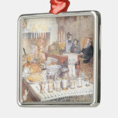 クリスマスイブ詳細(スウェ伝統的ーデンクリスマス) メタルオーナメント (左)