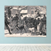 クリスマスイブ通りマーケットオタワカナダヴィンテージ キャンバスプリント (インサイチュ (ウッドフロア))