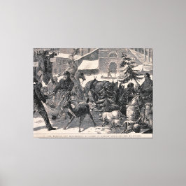 クリスマスイブ通りマーケットオタワカナダヴィンテージ キャンバスプリント