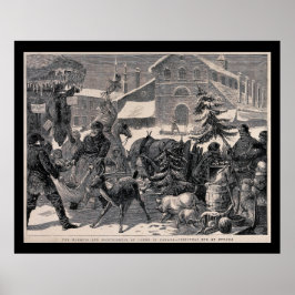 クリスマスイブ通りマーケットオタワカナダヴィンテージ ポスター