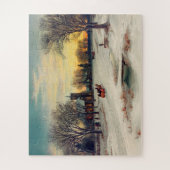 クリスマスイブ1885 W C Bauer Sleigh Ride to Church ジグソーパズル (縦)