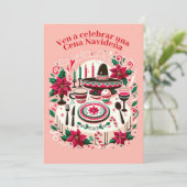 クリスマスイブ  イブの夕食のご招待 スペイン語 招待状 (スタンド正面)