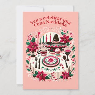 クリスマスイブ  イブの夕食のご招待 スペイン語 招待状