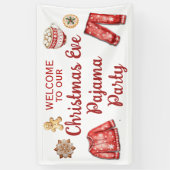 クリスマスイブ クッキー ホットココア パジャマパーティ 横断幕 (縦)
