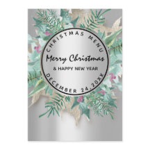 クリスマスイブ ホリデー ウィンター メニュー シルバー フローラル