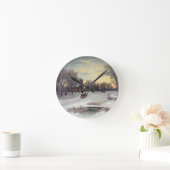 クリスマスイブ ラウンド壁時計 (ホーム)