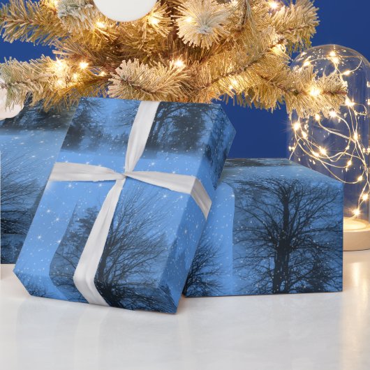 クリスマスイブ、北スター、冬、雪 ラッピングペーパー (クリスマス)