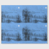 クリスマスイブ、北スター、冬、雪 ラッピングペーパー (フラット)