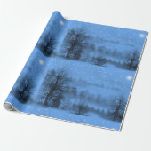 クリスマスイブ、北スター、冬、雪 ラッピングペーパー (アンロールド)