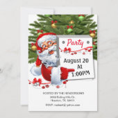 クリスマスイベントに招待するサンタクロースパーティー 招待状 (正面)