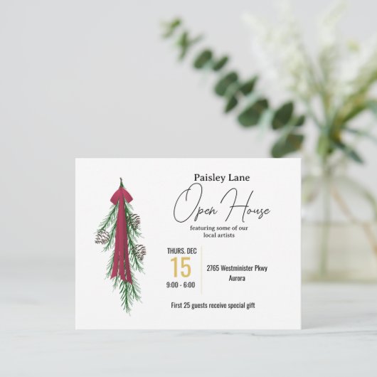 クリスマスイベントのご招待(オープン ハウスなど) シーズンポストカード (スタンド正面)