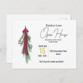 クリスマスイベントの招待状(オープン ハウスなど) シーズンポストカード (正面/裏面)