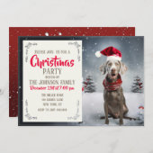 クリスマスイマラナー犬 招待状 (正面/裏面)