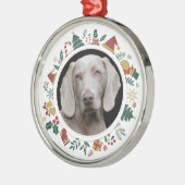 クリスマスイメージのボーダーにペットの写真をDIY メタルオーナメント (左)