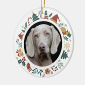 クリスマスイメージの枠にオリジナルの写真を飾ろう セラミックオーナメント (左)