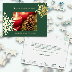クリスマスイメージフォイルアクセントBusiness Holiday Card 箔シーズンポストカード