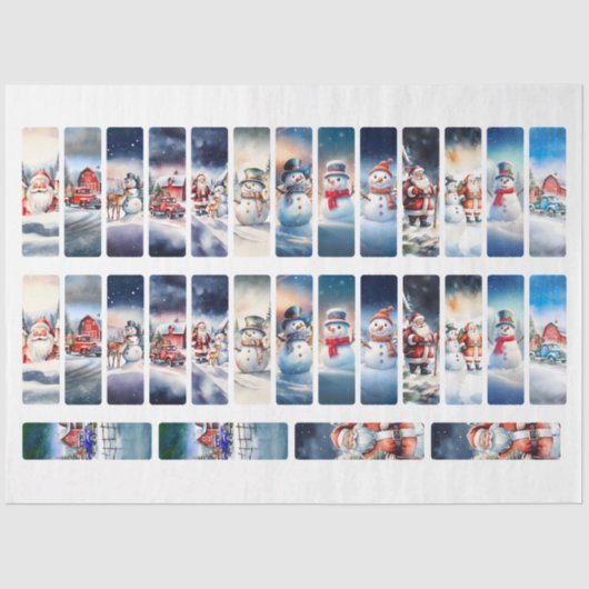 クリスマスイメージDIYデカップブックマーククラフト 薄葉紙 (正面)