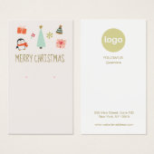 クリスマスイヤリングロゴ表示カード (正面&裏面)