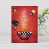 クリスマスイラストレーションボウルの星形クッキー 招待状 (スタンド正面)